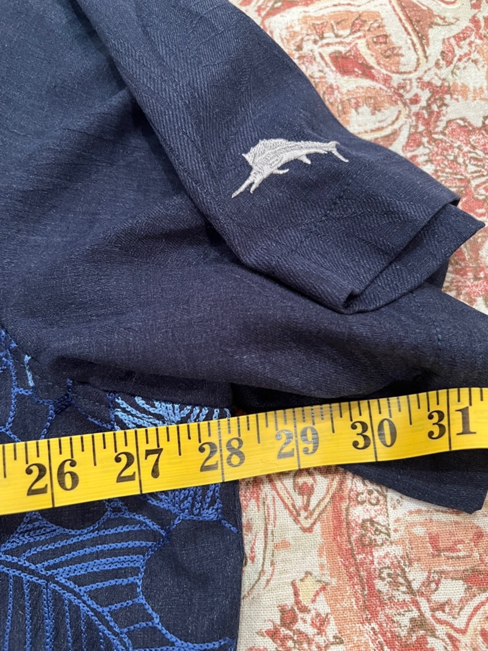 Tommy Bahama NY Yankees Navy Embroidered Floral Button-down Camp Shirt XXL NWOT - Picture 2 of 9